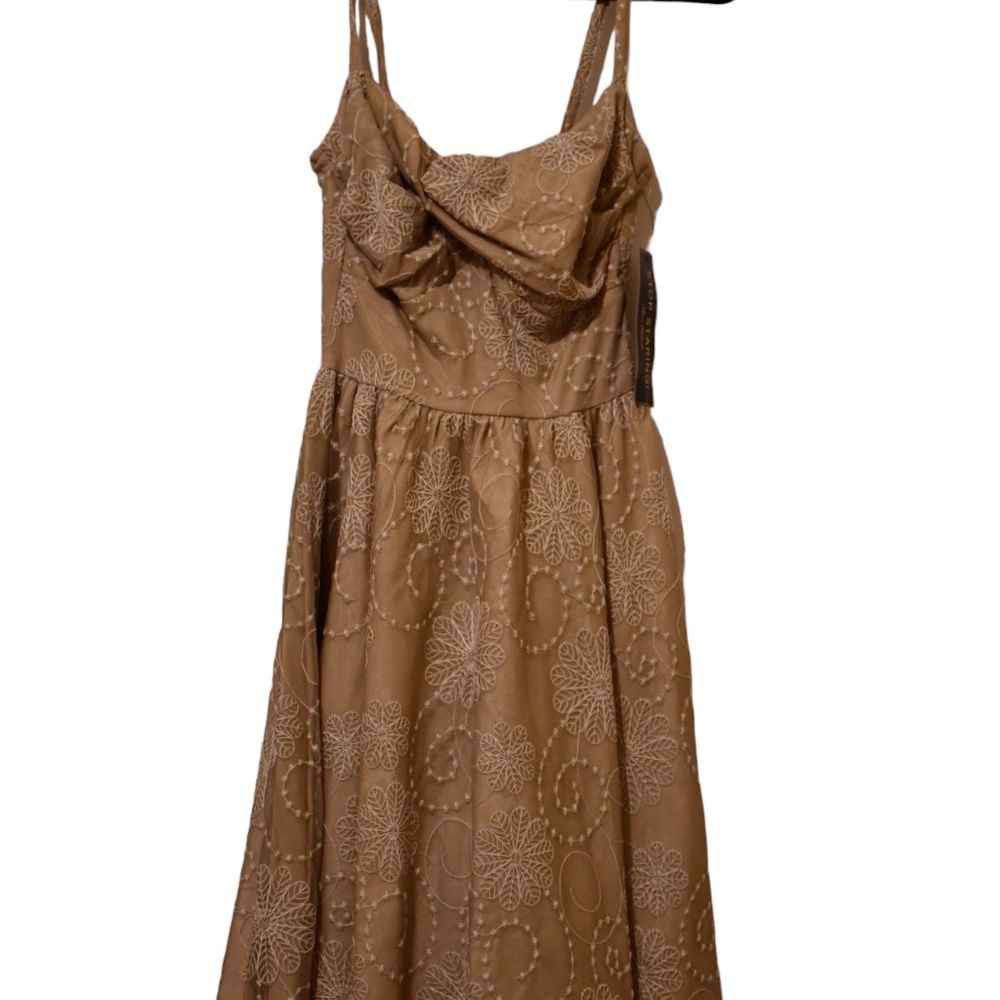 Alicia Estrada Stop Staring Beige Floral Dress